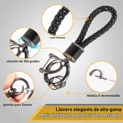 Vista 3 de Funda de llavero para BMW, accesorio de llavero de lazo trenzado