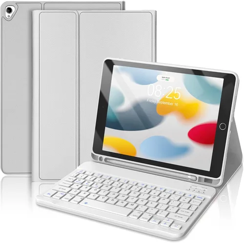 Vista 15 de Funda con teclado táctil para iPad de 9ª/8ª/7ª generación de 10.2 pulgadas, Pro 10.5, Air 3ª generación, funda inteligente con soporte para lápices