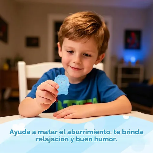 Vista 2 de Juguete squishys para perro, juguete de levantamiento lento con purpurina Perro azul