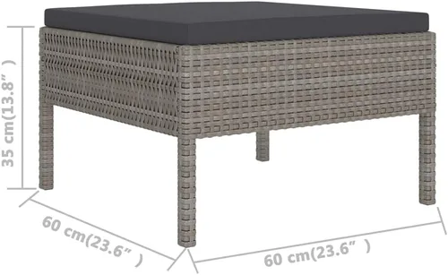 Vista 7 de Ensemble Salon de Jardin 8 Pièces Gris Anthracite Modulable avec Coussins, Meuble d'Extérieur Pour Terrasse et Balcon, Confortable et Résistant aux