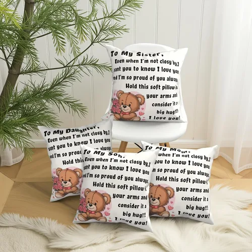 Vista 2 de Paquete de 4 fundas de cojín decorativas para sofá, sillón, casa de campo, 18 x 18 pulgadas