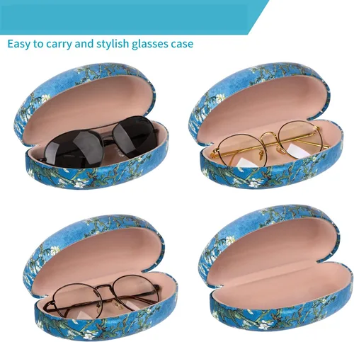 Vista 4 de Funda rígida de gran tamaño para lentes de sol, soporte protector para lentes de lectura extra grandes