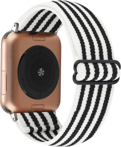 Vista 12 de Correa de reloj elástica ajustable compatible con Apple Watch de 1.49", 1.57", 1.61" (38 mm- 40 mm- 41 mm), pulsera elástica de nylon para mujer