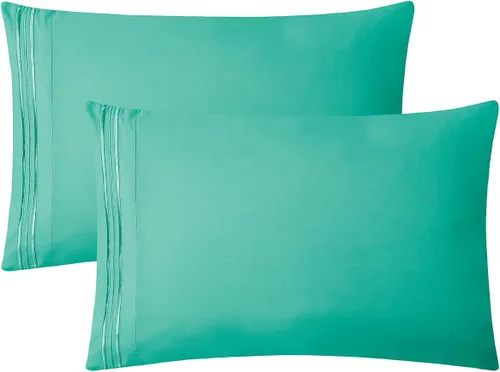 Vista 27 de Clara Clark Fundas de almohada de tamaño estándar – Funda de almohada ultra suave, fundas de almohada de microfibra ligera tamaño Queen – Juego de 2