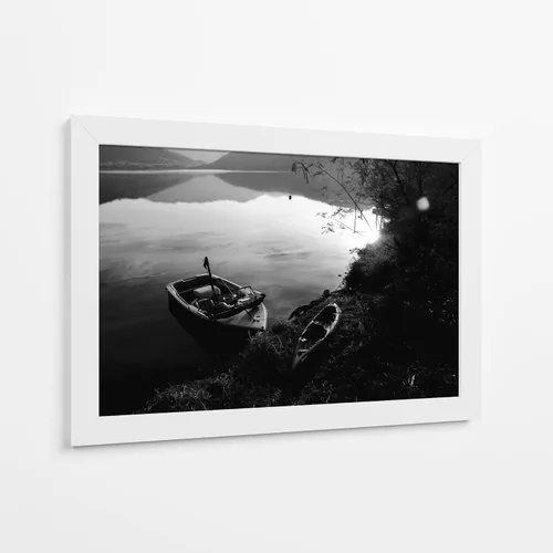 Vista 6 de Canvas Lab Bote BW by HCTR 12 x 8 in Canvas Print Wall Art Black and White Wall Decor for Bedroom, Living Room or Office