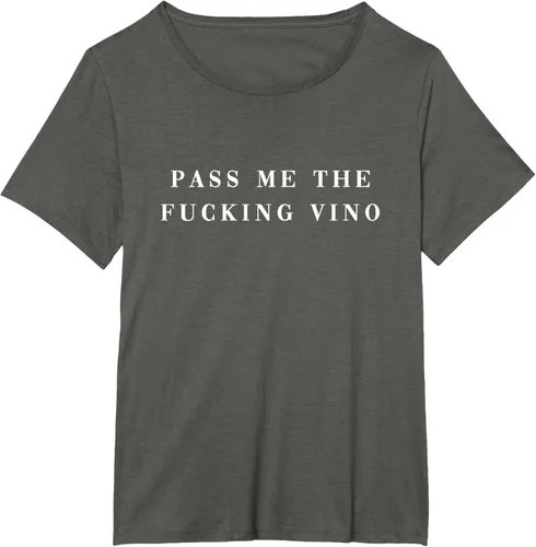 Vista 36 de Pásame el maldito Vino. Camiseta divertida con texto en inglés «Wine nice lettering AM PM Fun»