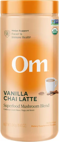 Vista 16 de Om Mushroom Superfood Mezcla de café en polvo de hongos, porción única, 10 unidades, granos arábica orgánicos, melena de león, cordyceps, cola
