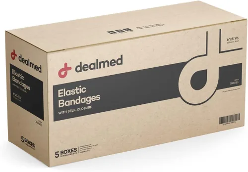 Vista 9 de Dealmed Vendaje elástico de 6 pulgadas con cierre automático – 2 vendajes elásticos, vendaje de compresión estirado de 5 yardas, producto de cuidado