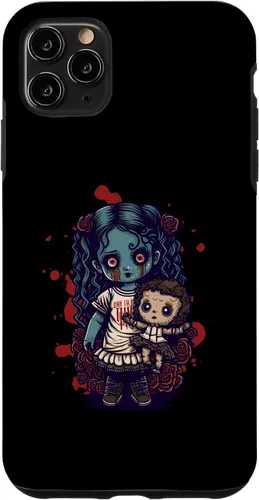Vista 13 de Scary Goth Doll Holding Teddybear - Funda gótica gótica para iPhone 16