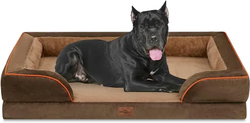 Vista 95 de Comfort Expression - Cama ortopédica para perros medianos, 28 x 19 pulgadas, cama impermeable y de apoyo de espuma con cojines removibles, sofá