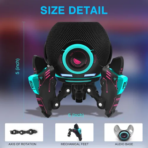 Vista 9 de Soporte para Echo Dot, soporte de mesa decorativo para Echo Dot (4.ª y 5.ª generaciones) o HomePod Mini, el soporte se puede ajustar arbitrariamente