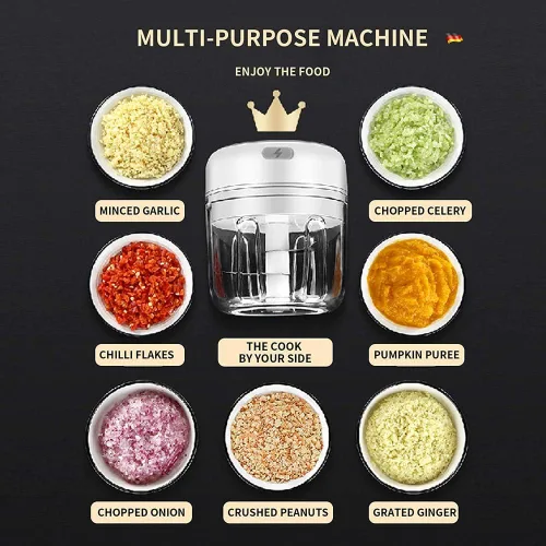 Vista 3 de Mini picadora eléctrica de verduras de ajo y trituradora portátil de alimentos - axGear