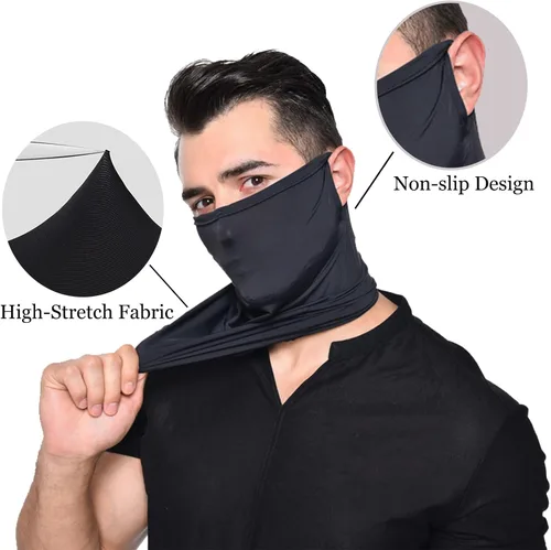 Vista 5 de Juego de polaina de cuello con protección UV, mangas para brazos, máscara refrescante para el cuello y mangas de compresión para cubrir los brazos
