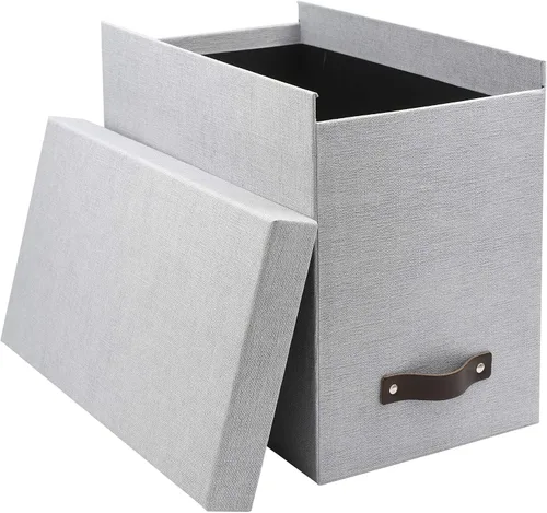 Vista 3 de Bigso John Caja de archivos de escritorio, solución de almacenamiento y organizador de documentos para documentos importantes, caja de archivos