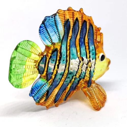 Vista 3 de Acuario Artesanía Miniatura de Vidrio Soplado a Mano Figura de Peces Coleccionables
