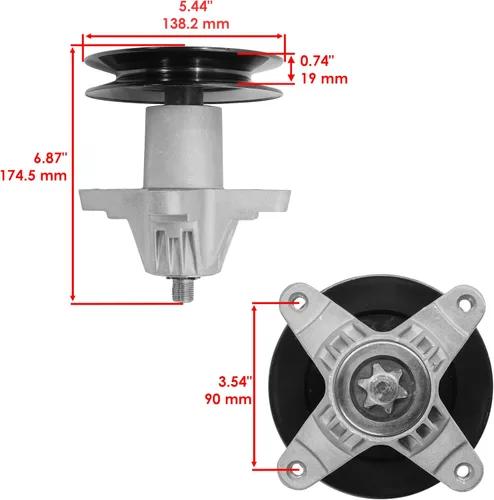 Vista 2 de Caltric 918-05137 942-0677B Husillo y cuchilla compatible con Cub Cadet MTD Troy-Bilt Toro Stens Juego de 2