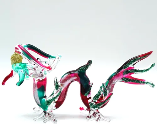 Vista 11 de Figuras artísticas de cristal soplado a mano en miniatura de dragón, animales de fantasía, regalo coleccionable, decoración del hogar, 3 pulgadas