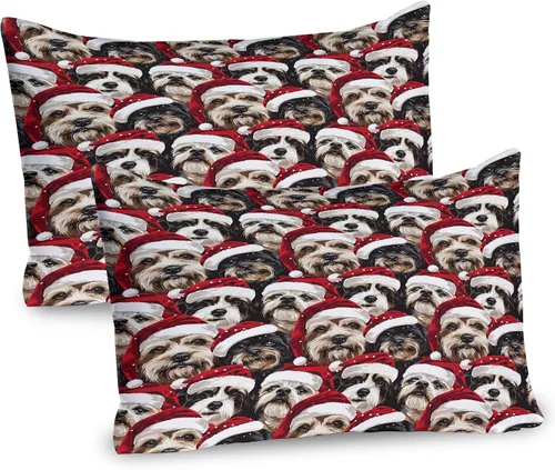Vista 72 de Lunarable Juego de 2 fundas para almohada de otoño, tema vintage otoñal con estilo granja, ilustración de flores silvestres, artículo de cama