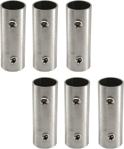 Vista 8 de Conector de varilla de tubo recto de acero inoxidable de 1.260 in para bastidores para colgar barandilla de valla (2 piezas)