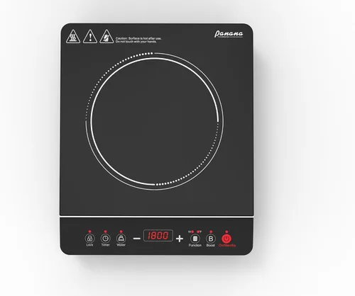 Vista 4 de Panana - Cocina de inducción portátil, placa de cocción de 1800 W, quemador de encimera, 10 niveles de temperatura, temporizador, apagado