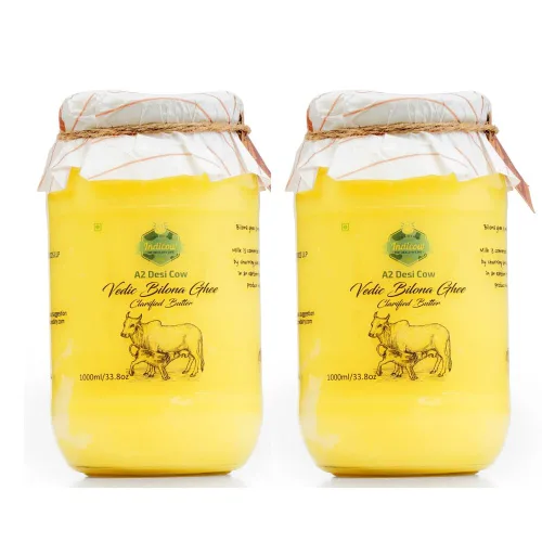 Vista 14 de Indicow Ghee de vaca A2 Desi (180ml (6.08oz), Ghee de vaca A2 (vacas Sahiwal)) Alimentado con pasto, criado en pastizales, grasa de mantequilla