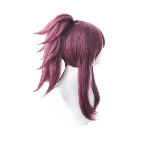 Vista 3 de Peluca de cosplay púrpura recta de 17.7 pulgadas para mujer