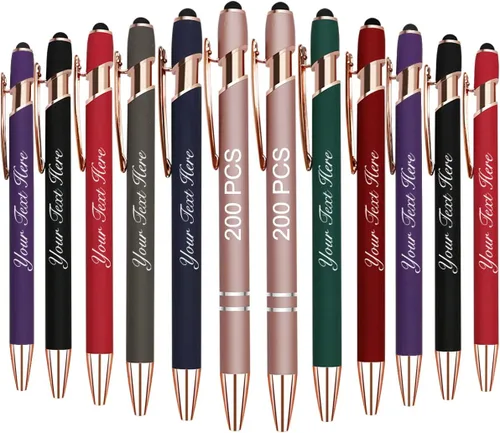 Vista 13 de 10 bolígrafos personalizados con nombre y texto para mujeres y hombres, bolígrafos personalizados con grabado gratis, regalos para negocios