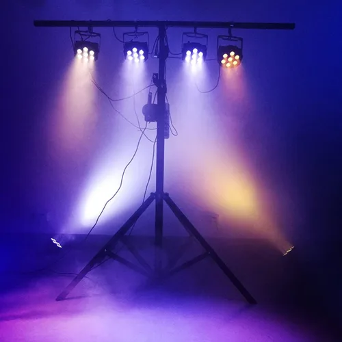 Vista 5 de Aleación de aluminio Led Flat Stage Par 7x18W Luces de escenario DJ con control Dmx512 RGBWA UV 6in1 luces, bueno para escenarios de DJ, clubes
