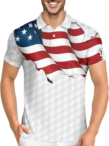 Vista 31 de HIVICHI Camisas de golf divertidas para hombre con patrón estampado loco colorido y novedad de alto rendimiento que absorbe la humedad, camisa tipo