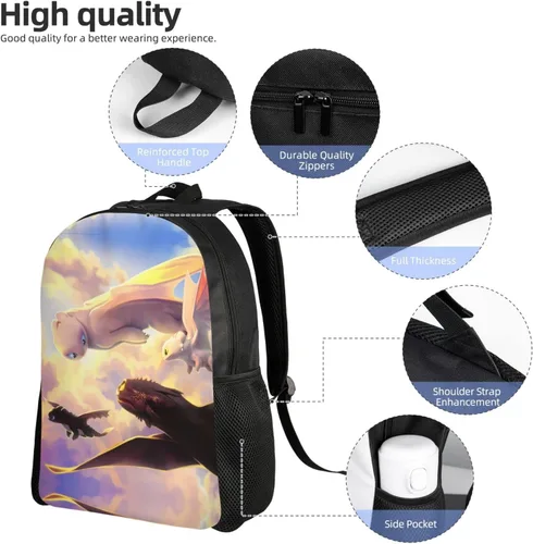 Vista 5 de Mochila de anime de viaje para mujeresniños, mochila informal cómoda, mochila escolar