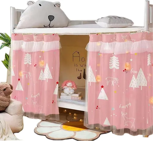 Vista 13 de Cortinas opacas para cama de privacidad con toldo grueso, mosquitero Mosquitera blanca 1aa