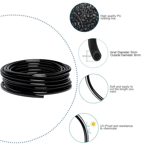 Vista 4 de Kit de riego por goteo de 49.21 pies, sistema automático de riego por goteo, sistema de riego de jardín flexible de 360°, sistema de riego de jardín