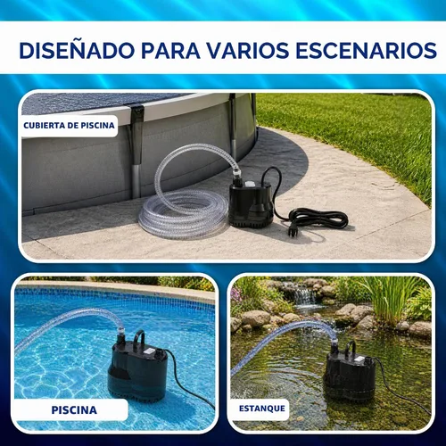 Vista 4 de FibroPRO bomba eléctrica de drenaje para cobertor de invierno para alberca (600 GPH)