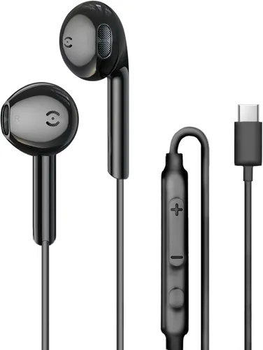 Vista 7 de MAS CARNEY Auriculares con cable con enchufe auxiliar de 0.138 in, auriculares intrauditivos con micrófono y control en línea, audio de latencia
