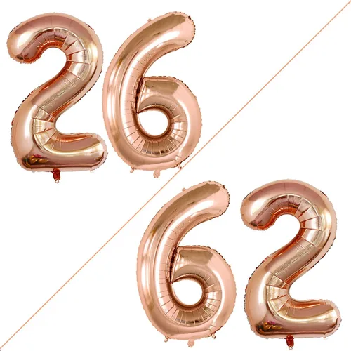 Vista 272 de Goer, conjunto de globos de papel aluminio para decoraciones de cumpleaños, globos de las letras de feliz cumpleaños y de números Oro