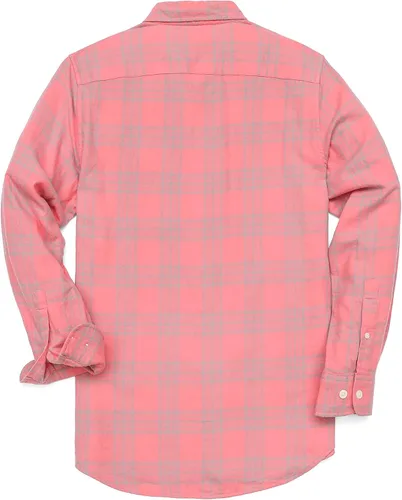 Vista 2 de Dubinik Mens Flannel Shirts Long Sleeve Button Down Casual Work Plaid Shirt Men All Cotton Soft with Pocket Regular Fit