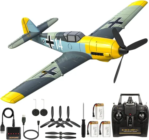 Vista 13 de ANTSIR Avión RC P51 para adultos y niños, avión de control remoto de 4 canales con Aileron/timón/elevador/giroscopio, planeador de caza Mustang