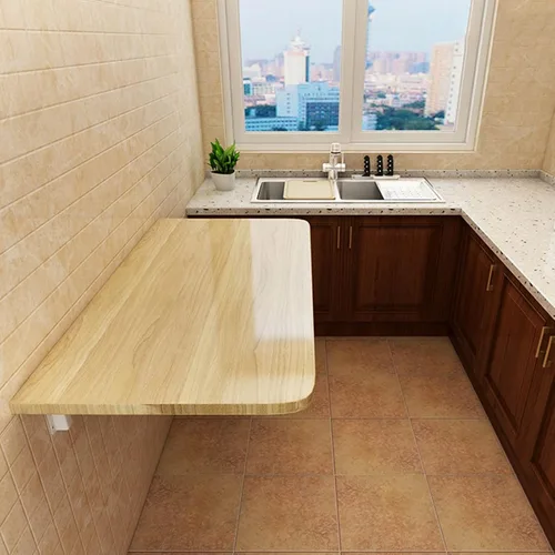 Vista 8 de Mesa plegable de pared para montaje en pared, mesa plegable de pared resistente, complemento perfecto para oficina, lavandería, hogar, bar, cocina