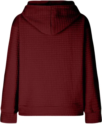 Vista 7 de Ceboyel Sudaderas con capucha de punto gofre para mujer, sudaderas con cordón de ajuste, suéteres casuales de moda, cómodos trajes de otoño