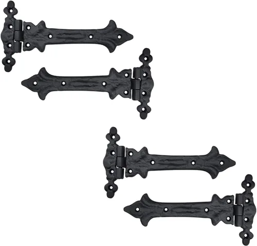 Vista 31 de Adonai Hardware Adonijah Bisagra falsa de aluminio para montaje frontal (6.5" x 12 Pack, Negro mate) para puertas de granero, puertas, armarios