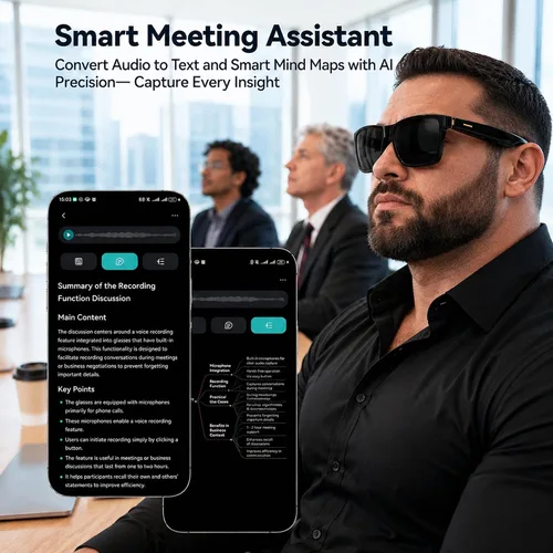 Vista 9 de AI Smart Glasses with ChatGPT, Bluetooth Audio Sunglasses for Big Heads-XXL