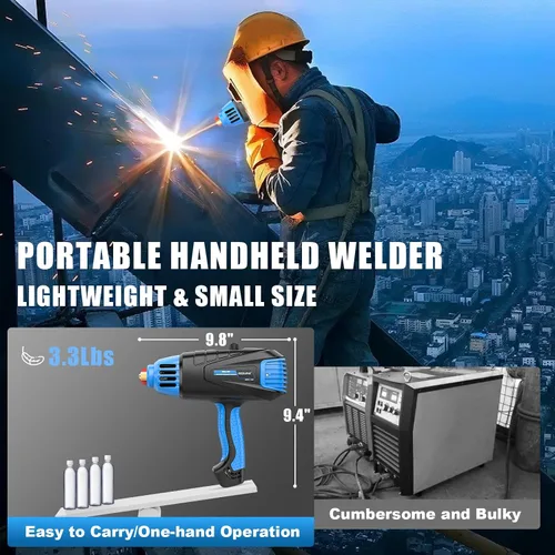 Vista 2 de AZZUNO Máquina de soldadura de arco de mano de 110 V, pistola soldadora portátil de 90 A, máquina soldadora de mano con inversor IGBT para varillas