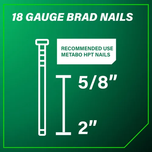 Vista 13 de Metabo HPT Clavadora Pro Brad, clavadora neumática de acabado profesional preferida por profesionales para trabajos de molduras, construcción