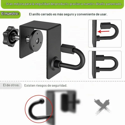 Vista 6 de Kipika Anclaje de puerta para bandas de resistencia, accesorio de anclaje de puerta resistente, anclajes de puerta para montaje de bandas de peso 1