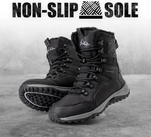 Vista 5 de Botas de nieve para hombre, impermeables, aisladas, para invierno, senderismo, antideslizantes, para exteriores