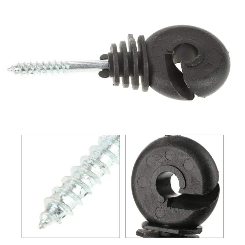 Vista 6 de 50 aisladores de anillo de rosca, aisladores de poste de madera, accesorios de sistema de rejilla para ganadería electrónica