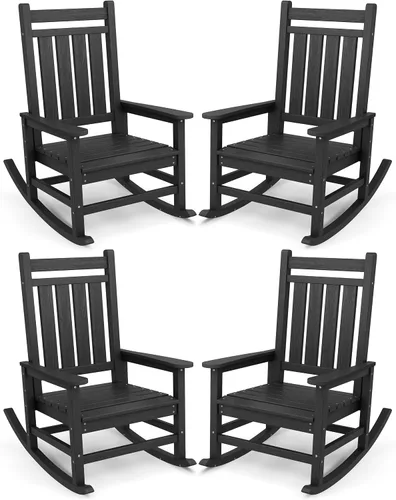 Vista 66 de SEWALL Mecedora de polietileno de alta densidad para adultos, mecedora de gran tamaño para exteriores, para patio, porche, Aruba