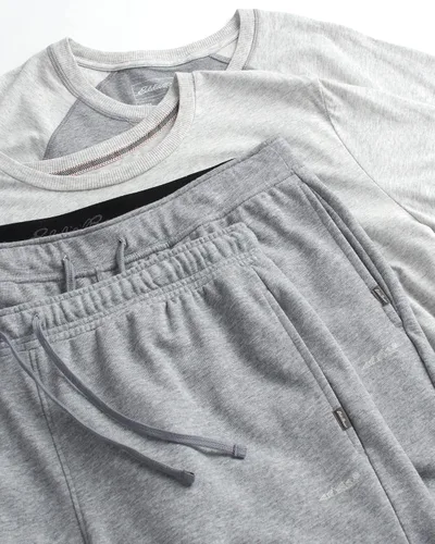 Vista 3 de Eddie Bauer Conjunto de pijama para hombre, 4 piezas, pantalones deportivos y pantalones cortos de descanso, pijama 100% algodón para hombre (S-XXL)
