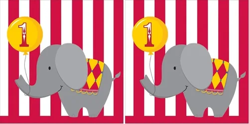 Vista 7 de Servilletas de papel de 16 unidades, Circus Time 1st Birthday