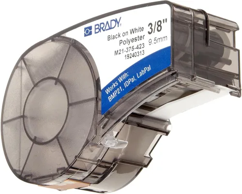 Vista 4 de Brady Etiqueta Auténtica (M21-375-423) de Poliéster para Entornos Severos para Código de Barras, Panel Solar y Placa de Circuito Impreso, Negro